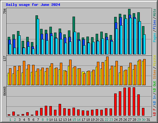 Daily usage for June 2024