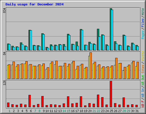 Daily usage for December 2024