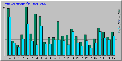 Hourly usage for May 2025